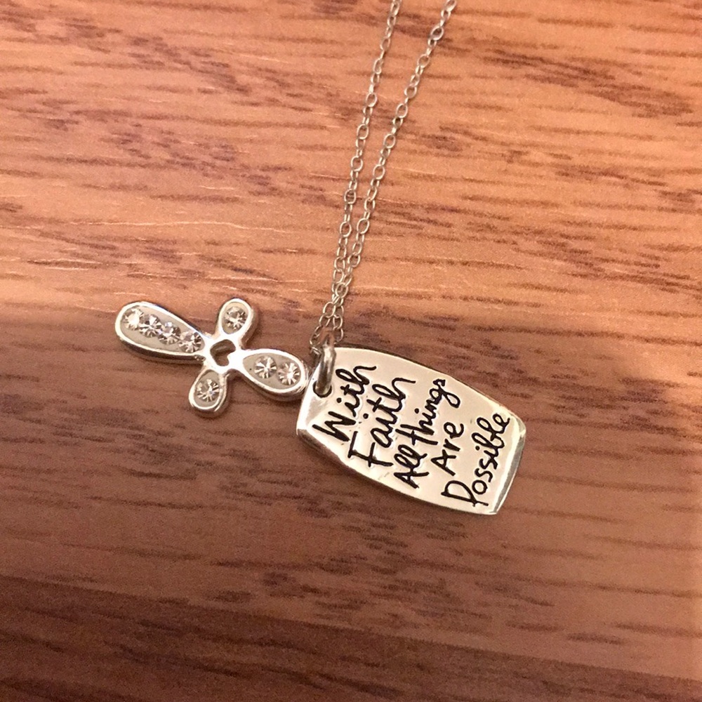 Cross Message Necklace